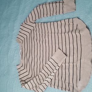 Super soft,Pink Clover beige and black stripe sweater